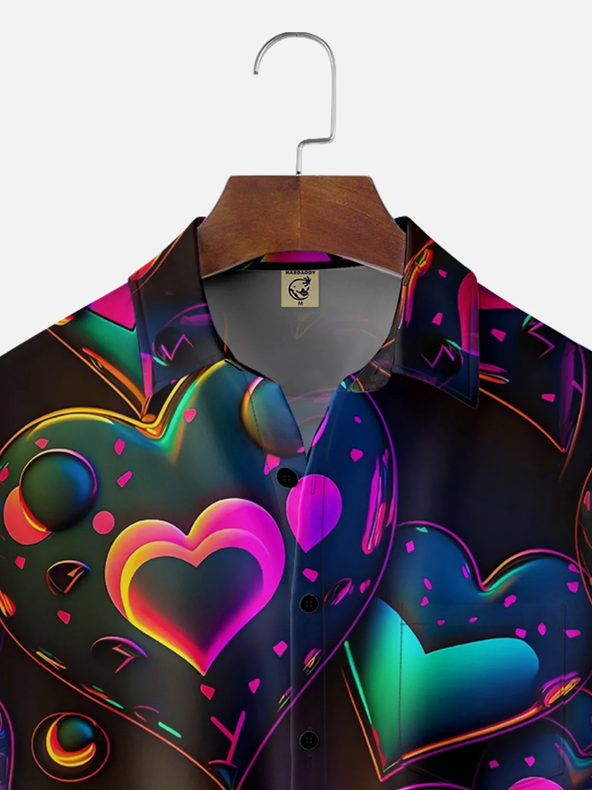 Moisture-wicking Saint Valentine‘s Day Heart Chest Pocket Casual Shirt