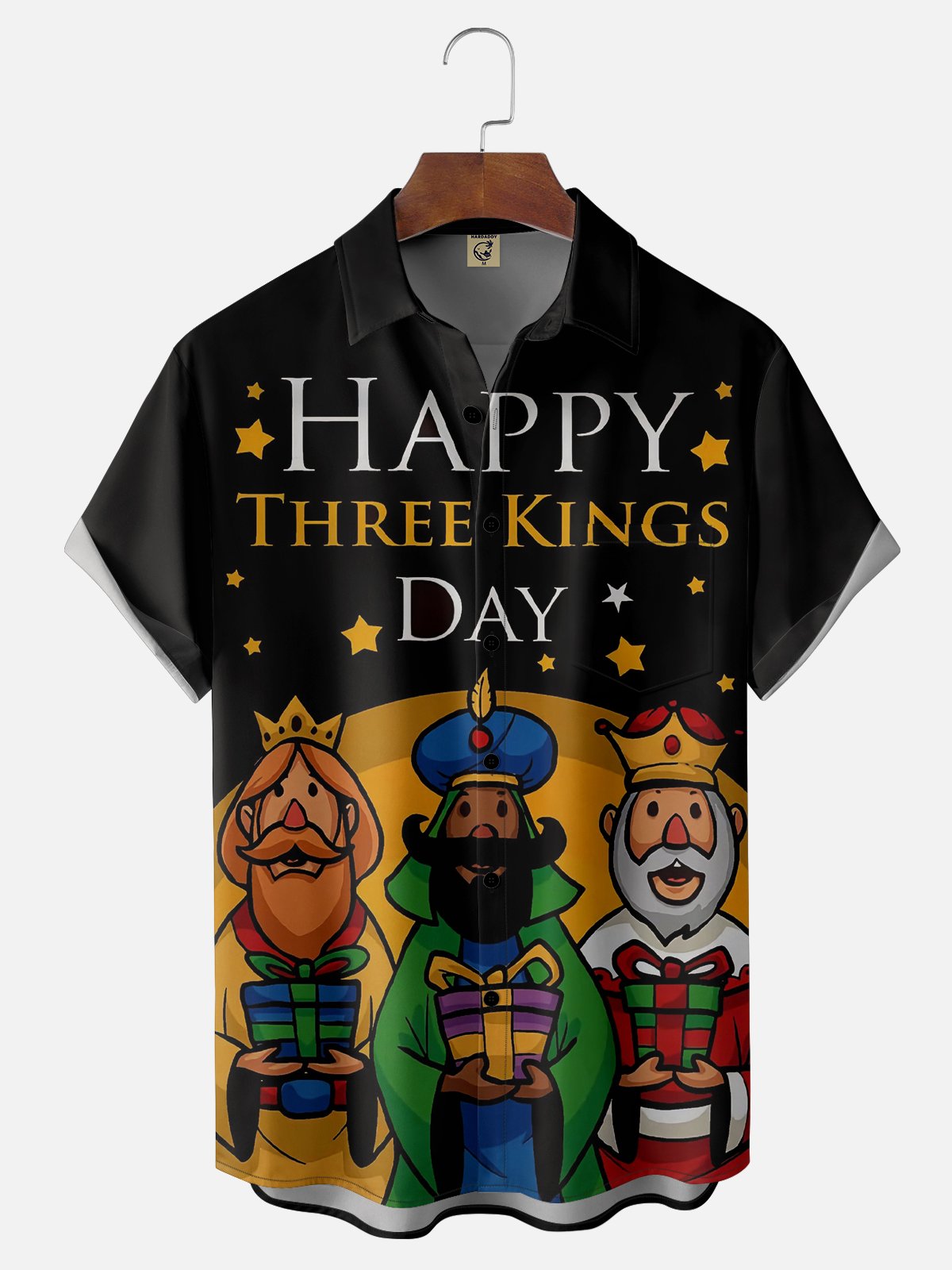 Moisture Wicking Three Kings Day Chest Pocket Casual Shirt