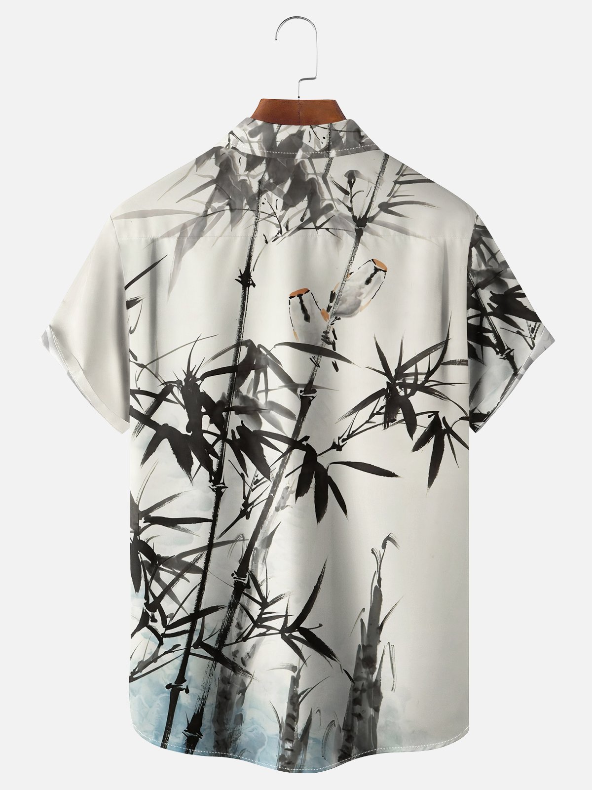 Moisture-wicking Bamboo Bird Chest Pocket Hawaiian Shirt