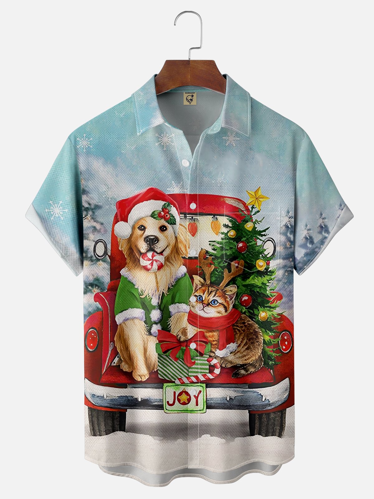 Moisture-wicking Christmas Dog Chest Pocket Holiday Shirt