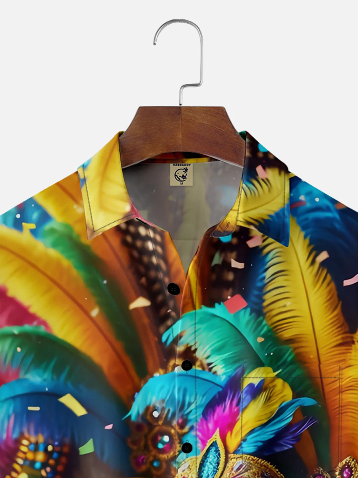 Moisture-wicking Mardi Gras Carnival Mask Chest Pocket Casual Shirt