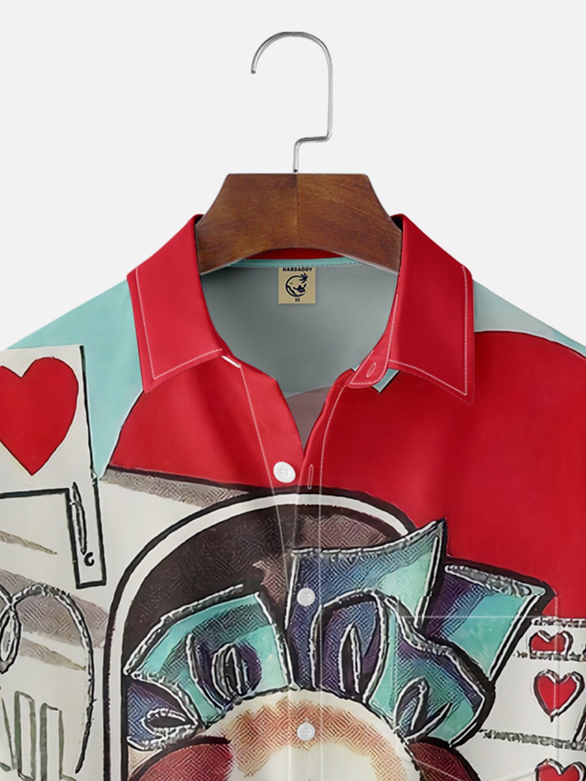 Moisture-wicking St Valentine Dog Heart Chest Pocket Casual Shirt