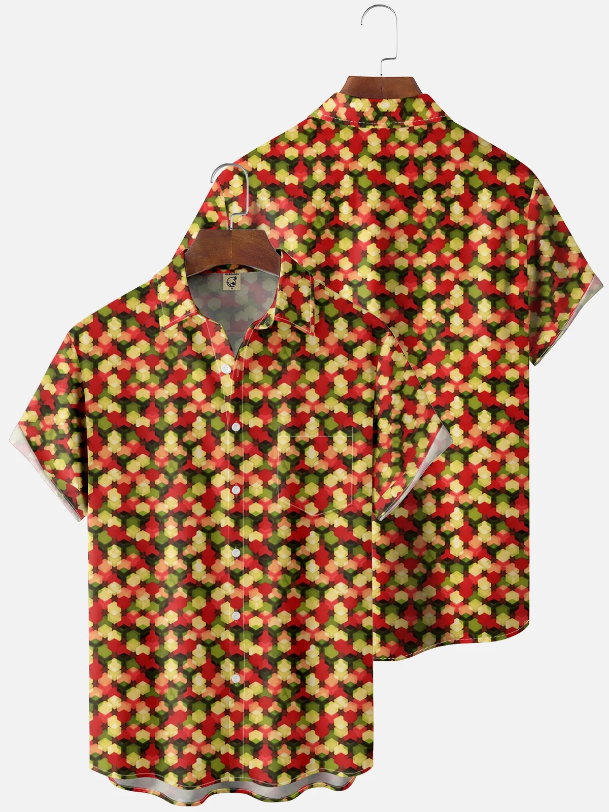 Moisture Wicking Christmas Chest Pocket Casual Shirt