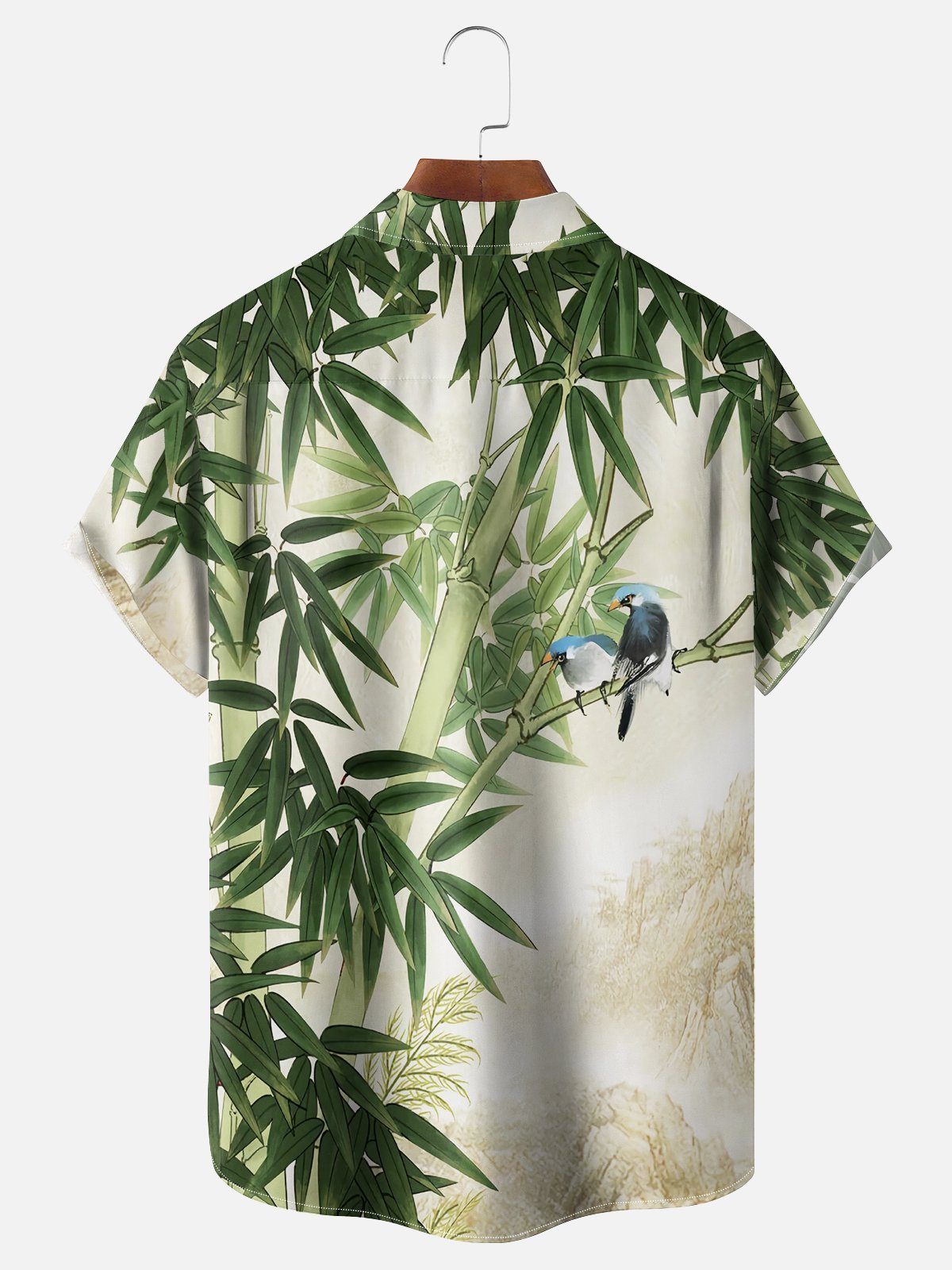 Moisture-wicking Bamboo Parrots Chest Pocket Hawaiian Shirt