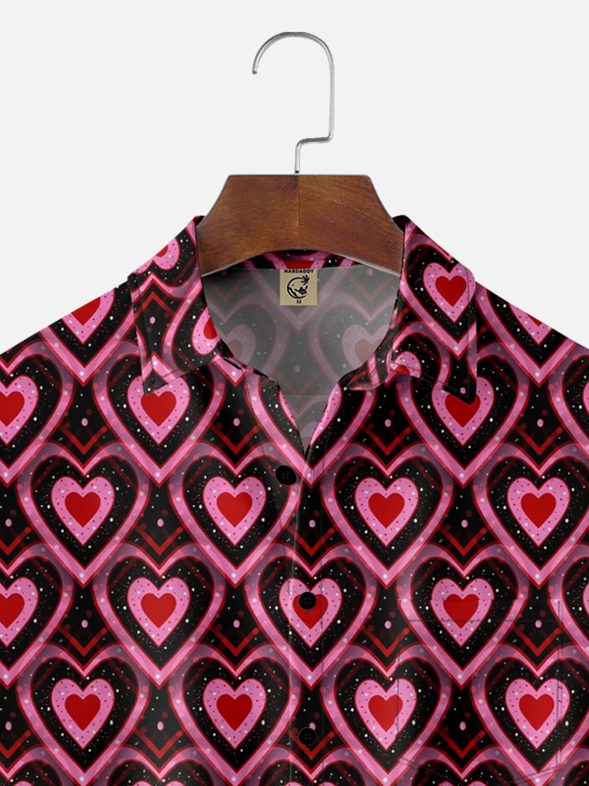 Moisture Wicking Valentine Heart Chest Pocket Casual Shirt