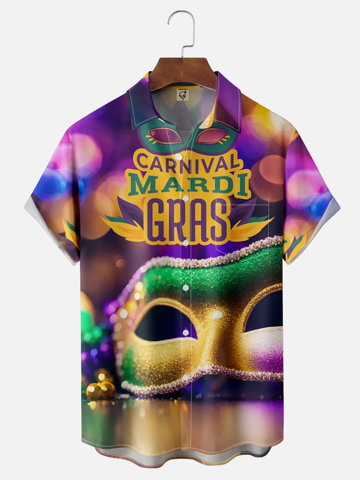 Moisture-wicking Mardi Gras Carnival Mask Chest Pocket Casual Shirt