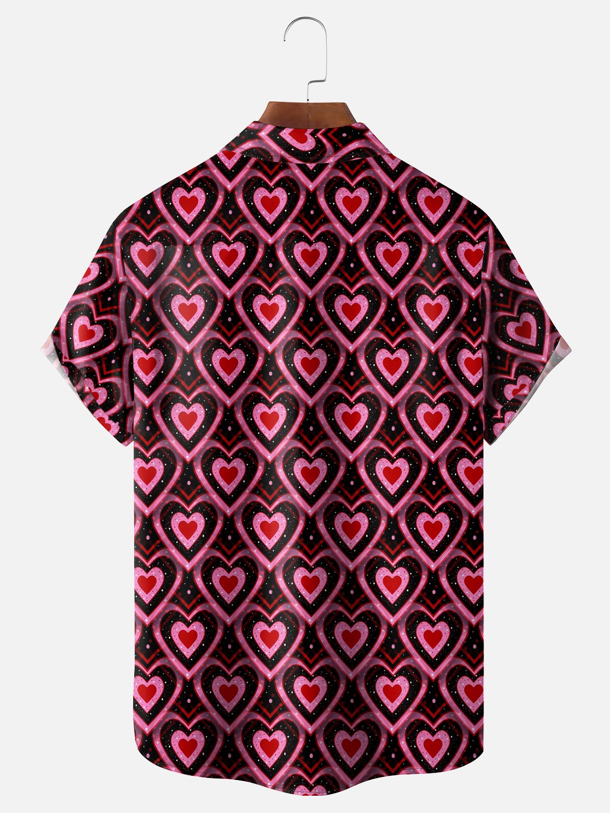 Moisture Wicking Valentine Heart Chest Pocket Casual Shirt