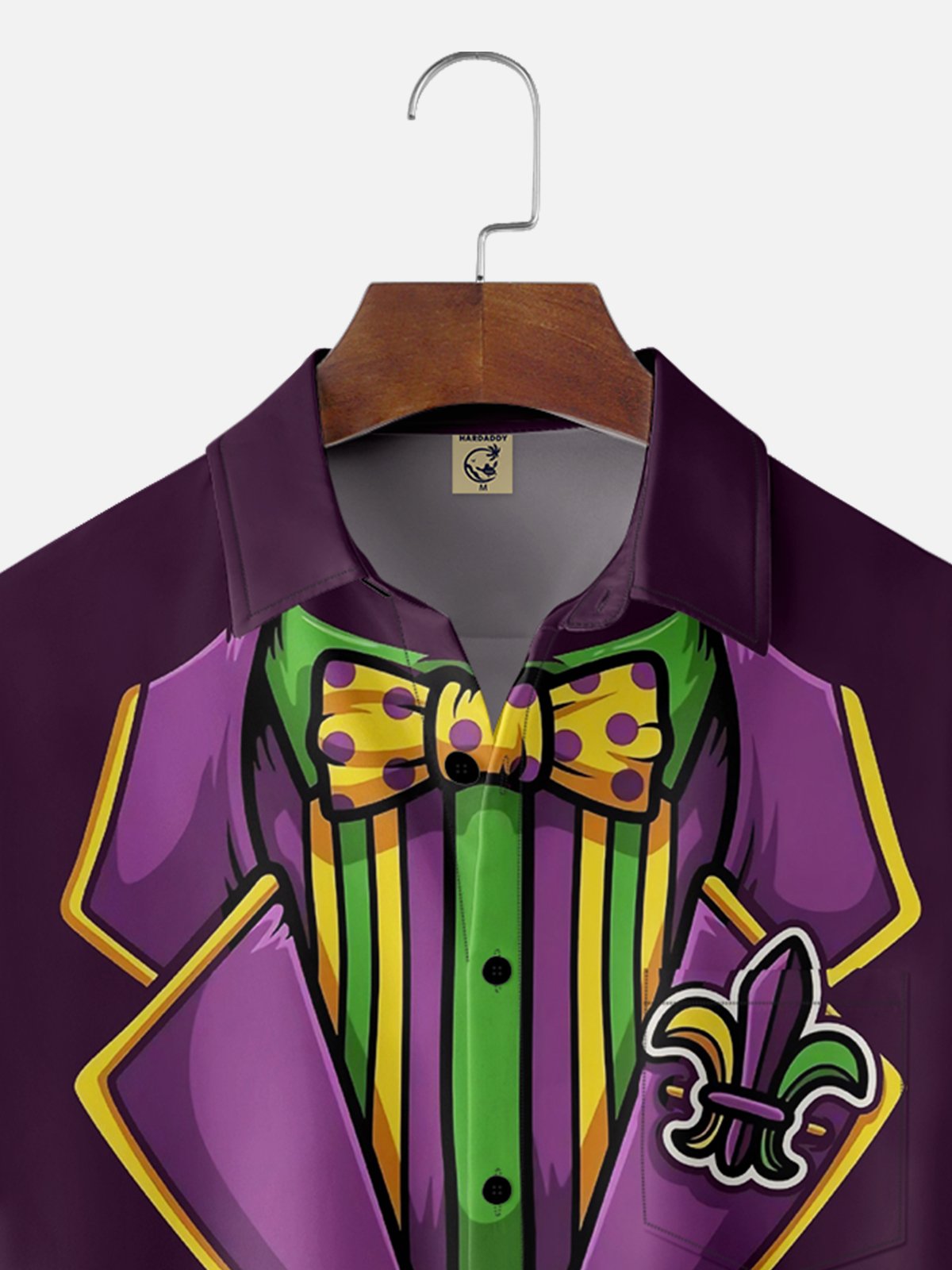 Moisture-wicking Mardi Gras Mask Carnival Chest Pocket Casual Shirt