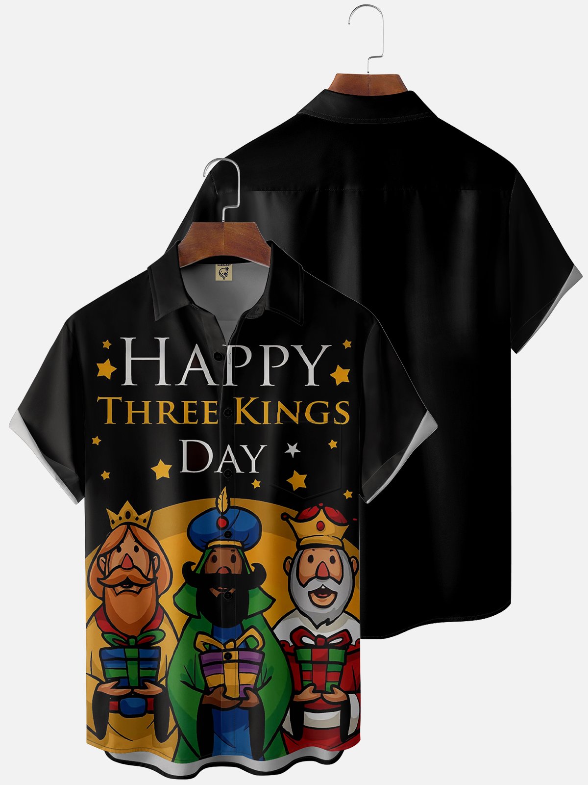 Moisture Wicking Three Kings Day Chest Pocket Casual Shirt