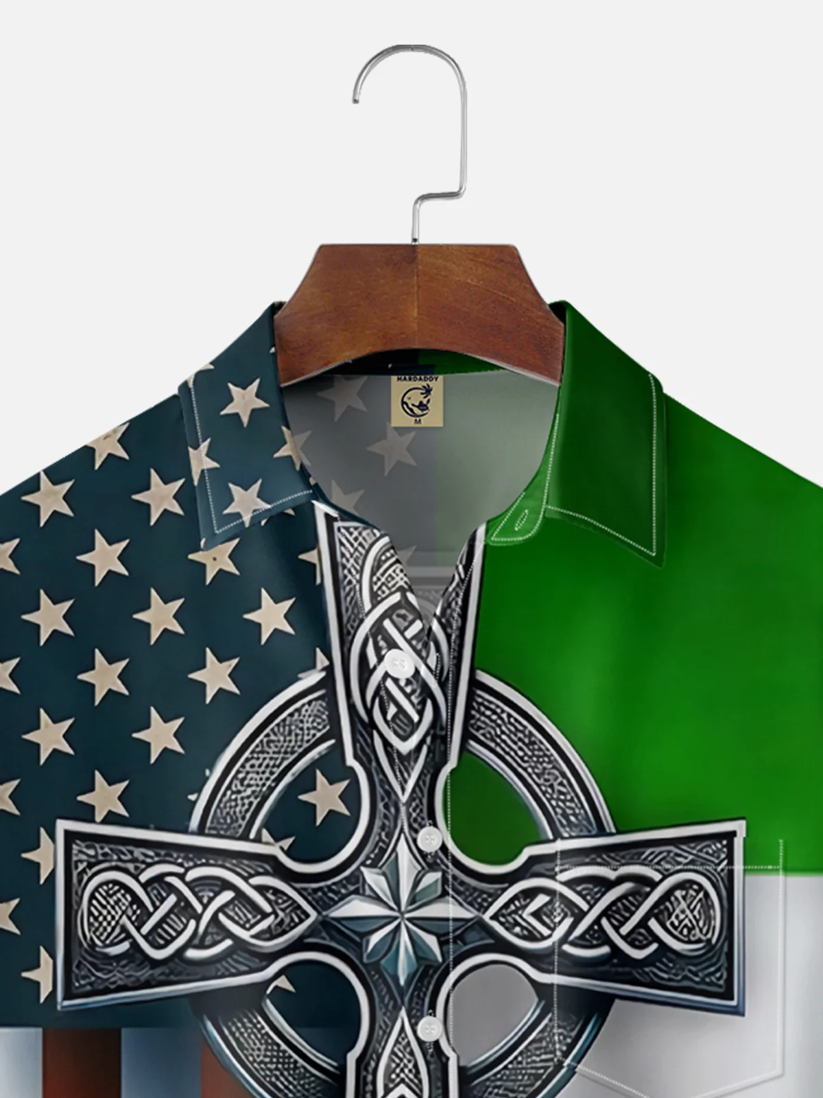 Moisture Wicking St. Patrick's Day Irish Flag Chest Pocket Casual Shirts