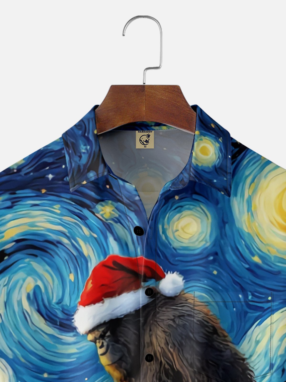 Moisture Wicking Christmas Bigfoot Chest Pocket Casual Shirt