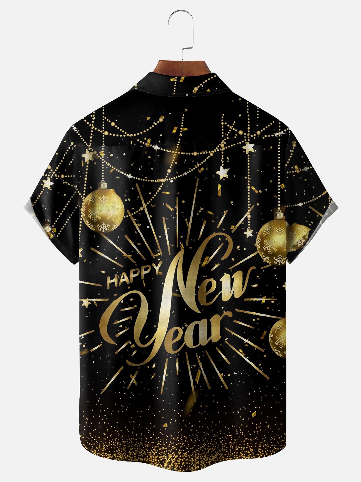 Moisture Wicking Happy New Year Chest Pocket Casual Shirt