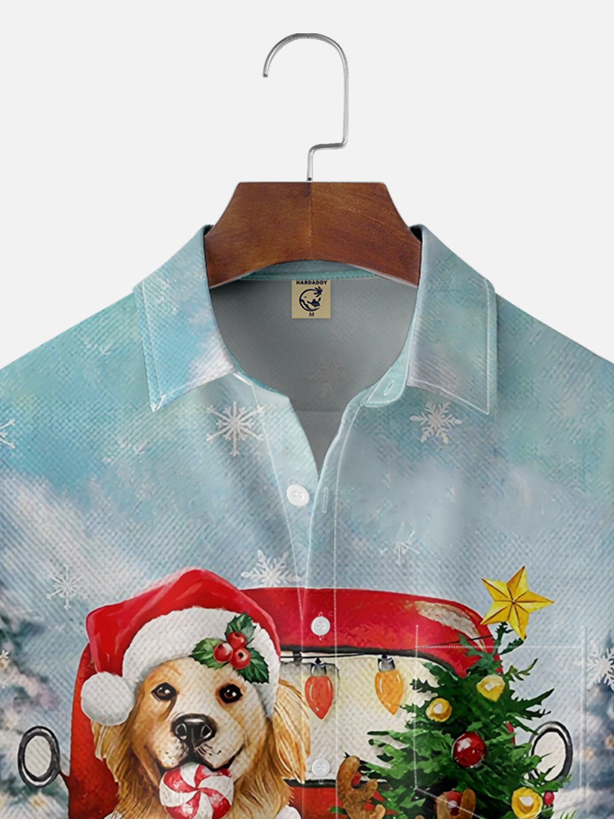 Moisture-wicking Christmas Dog Chest Pocket Holiday Shirt