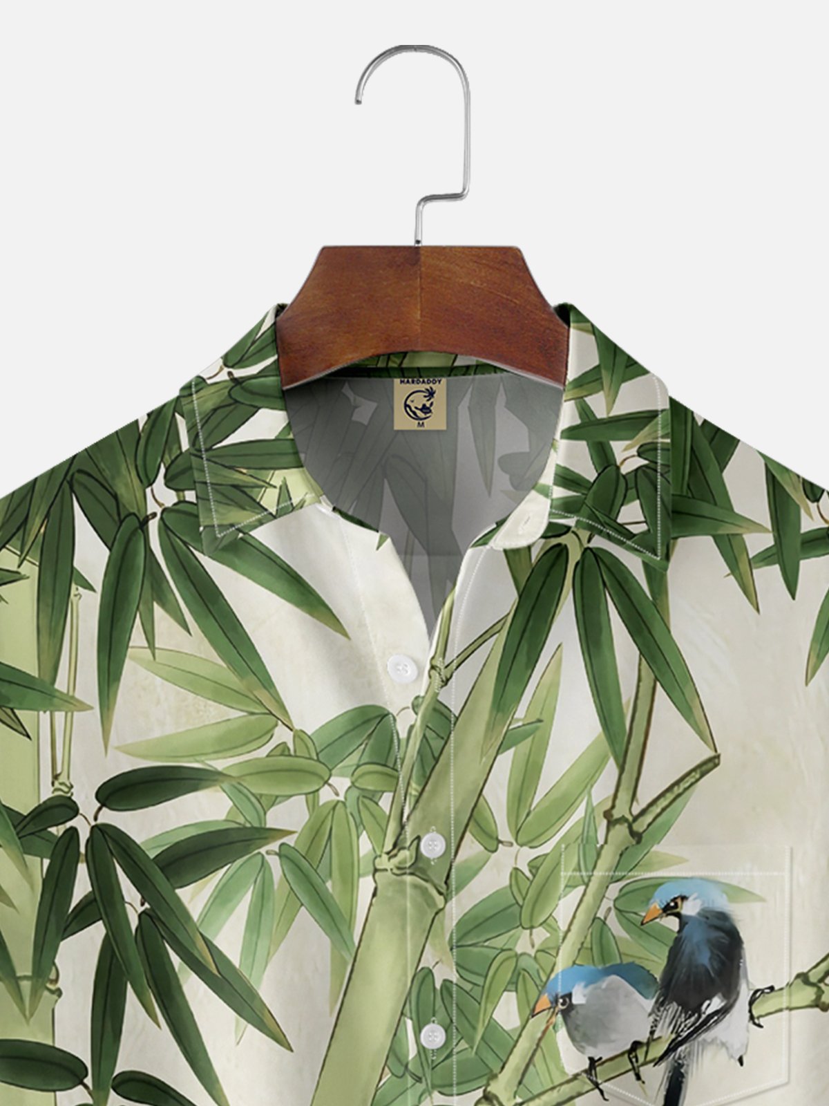 Moisture-wicking Bamboo Parrots Chest Pocket Hawaiian Shirt