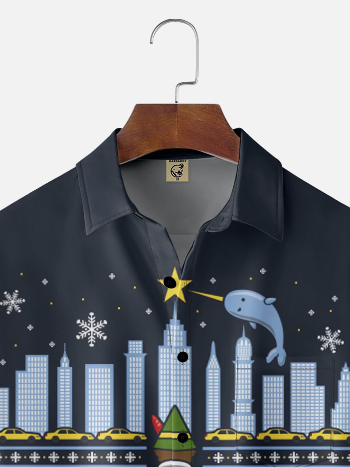 Moisture-wicking Christmas Elf Chest Pocket Casual Shirt