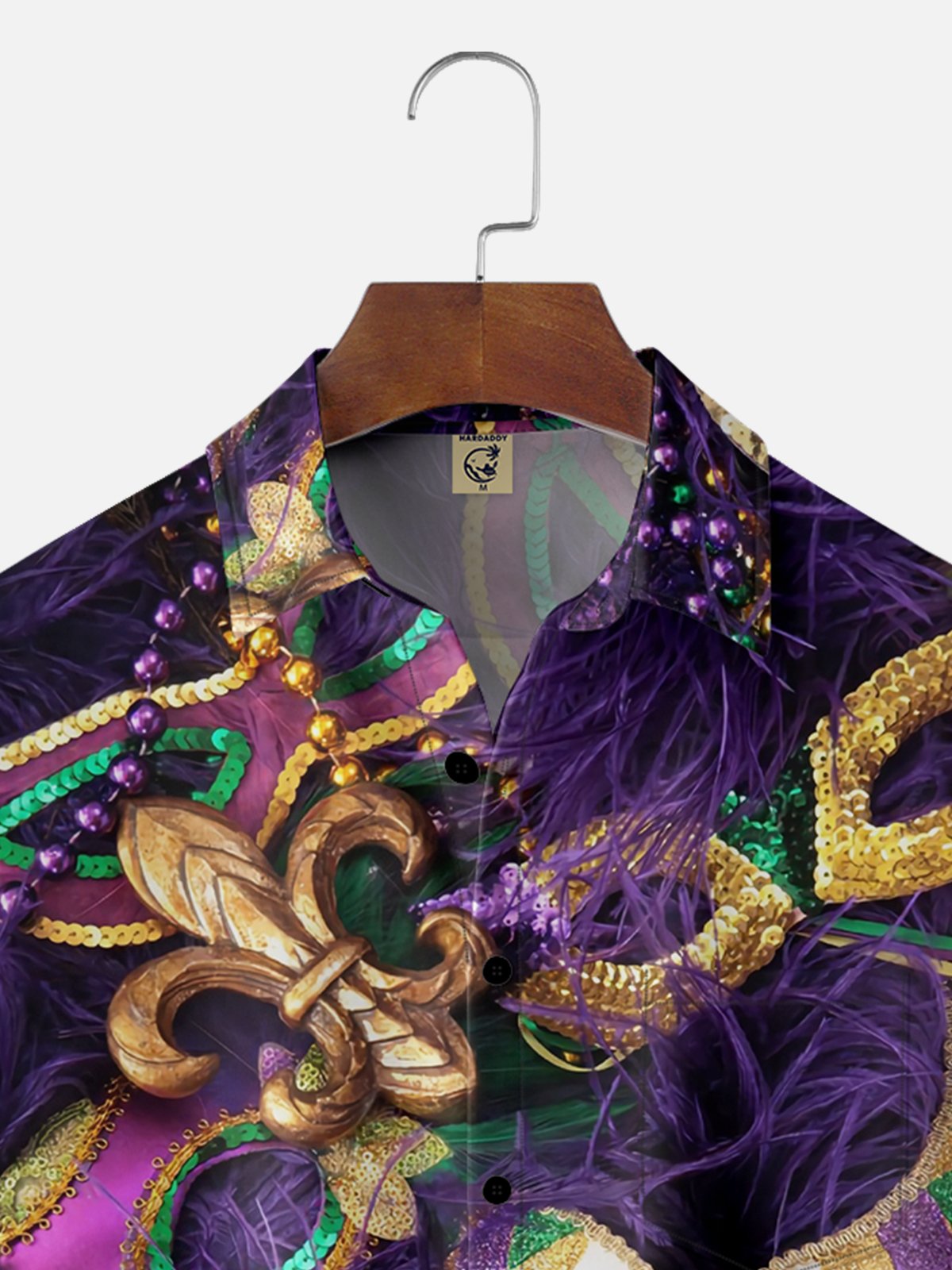 Moisture-wicking Mardi Gras Mask Chest Pocket Casual Shirt