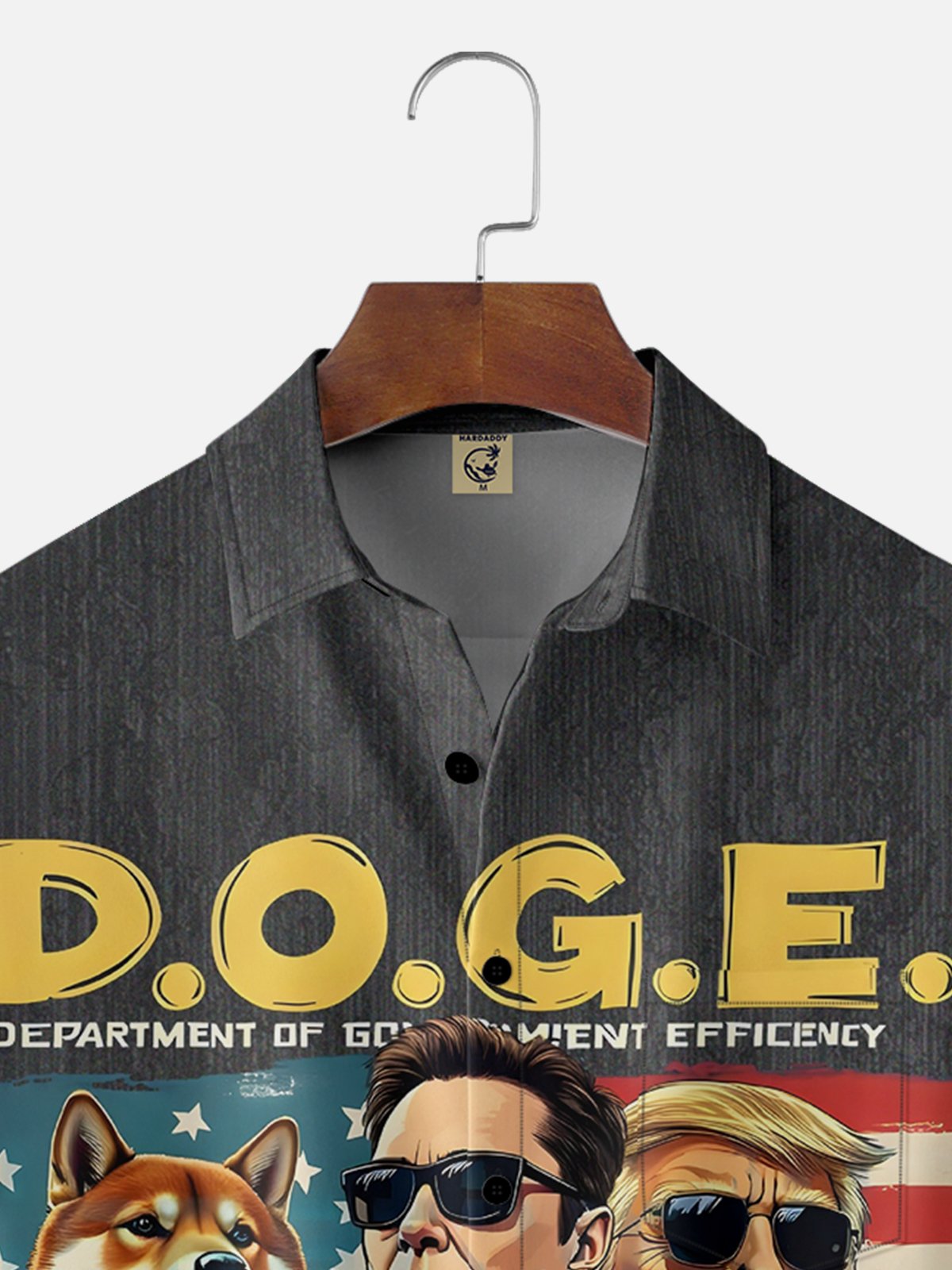 Moisture-wicking Trump Musk D.O.G.E Department Chest Pocket Hawaiian Shirt