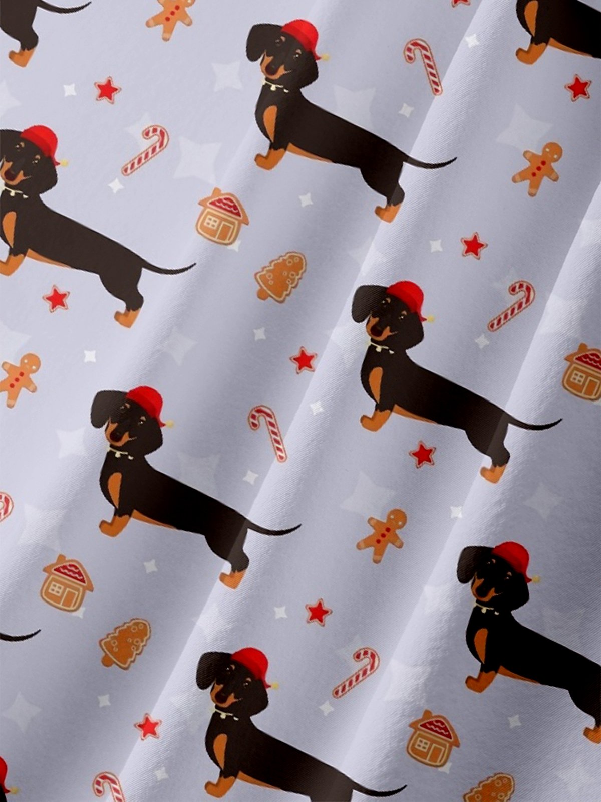 Moisture-wicking Christmas Candy Dogs Chest Pocket Casual Shirt