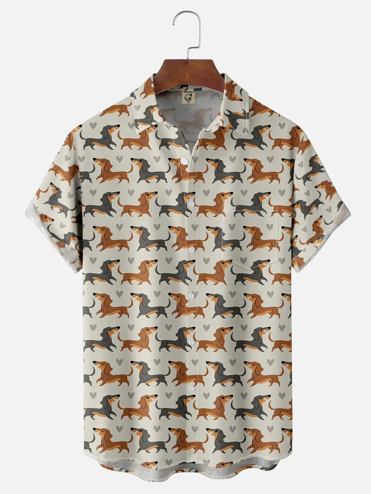 Moisture-wicking Dachshund Dog Chest Pocket Casual Shirt