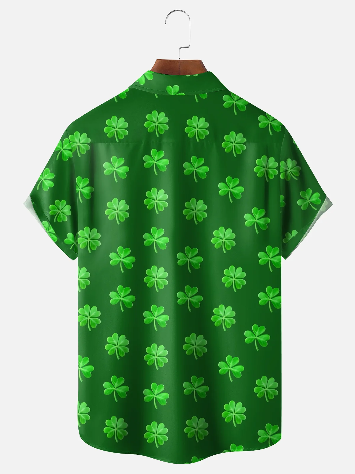 Moisture-wicking Saint Patrick‘s Day Shamrock Chest Pocket Casual Shirt