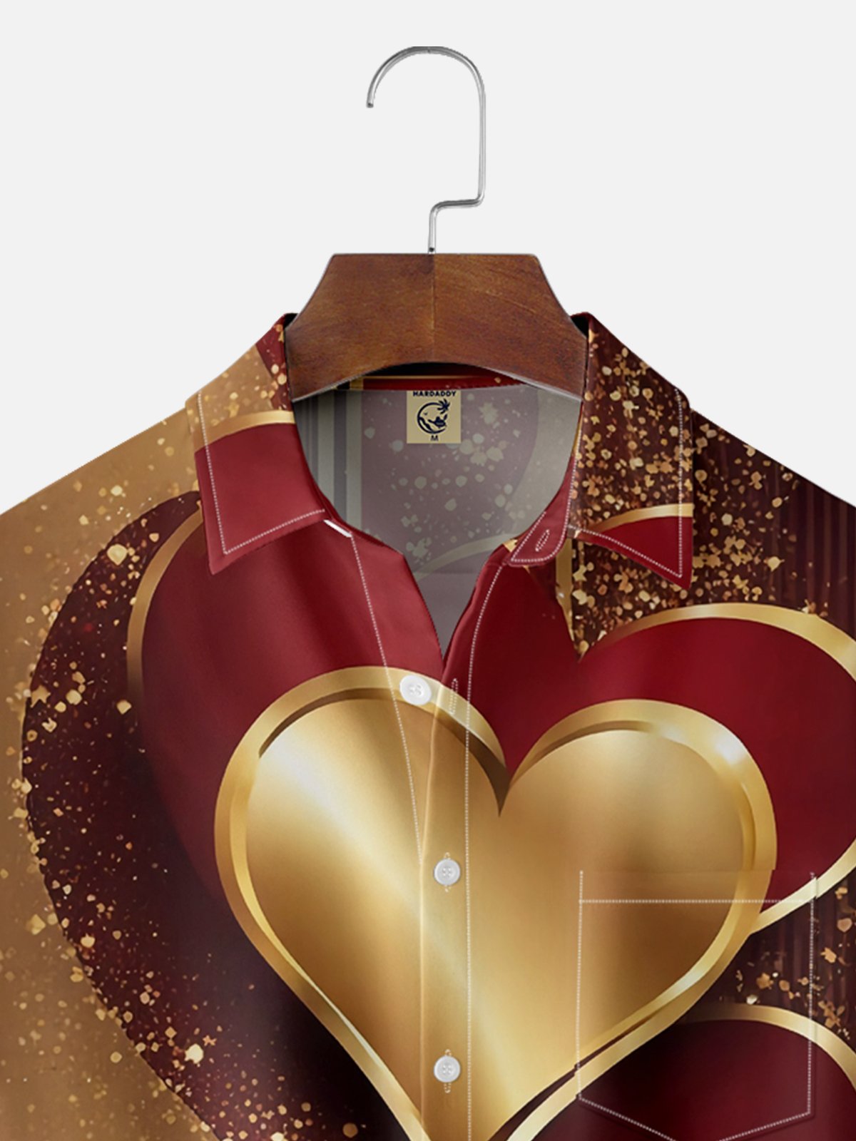 Moisture-wicking Saint Valentine‘s Day Heart Chest Pocket Casual Shirt