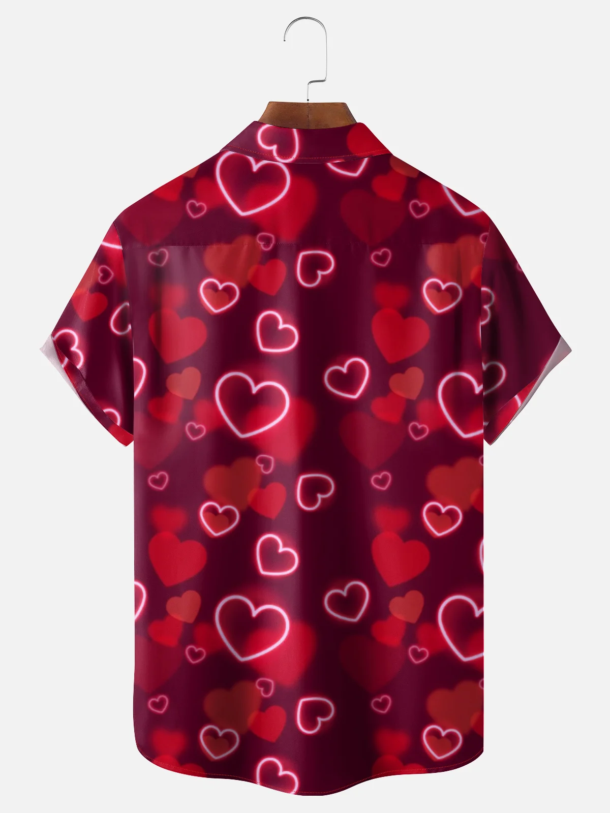 Moisture-wicking Saint Valentine‘s Day Heart Chest Pocket Casual Shirt