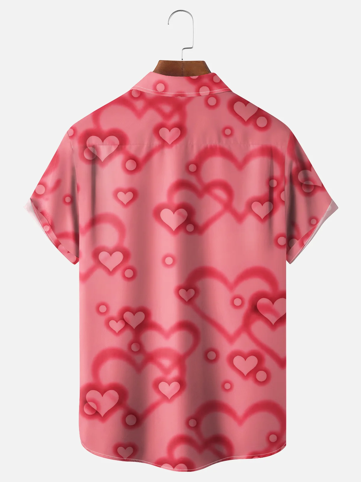 Moisture-wicking Saint Valentine‘s Day Heart Chest Pocket Casual Shirt