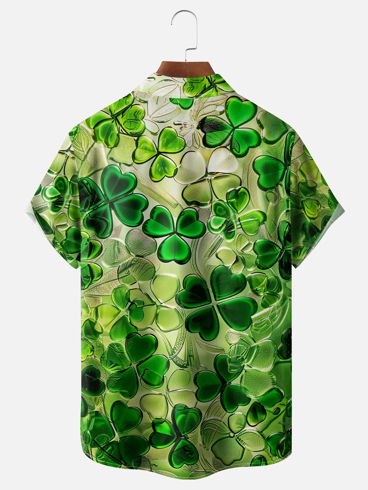 Moisture-wicking Saint Patrick‘s Day Shamrock Chest Pocket Casual Shirt