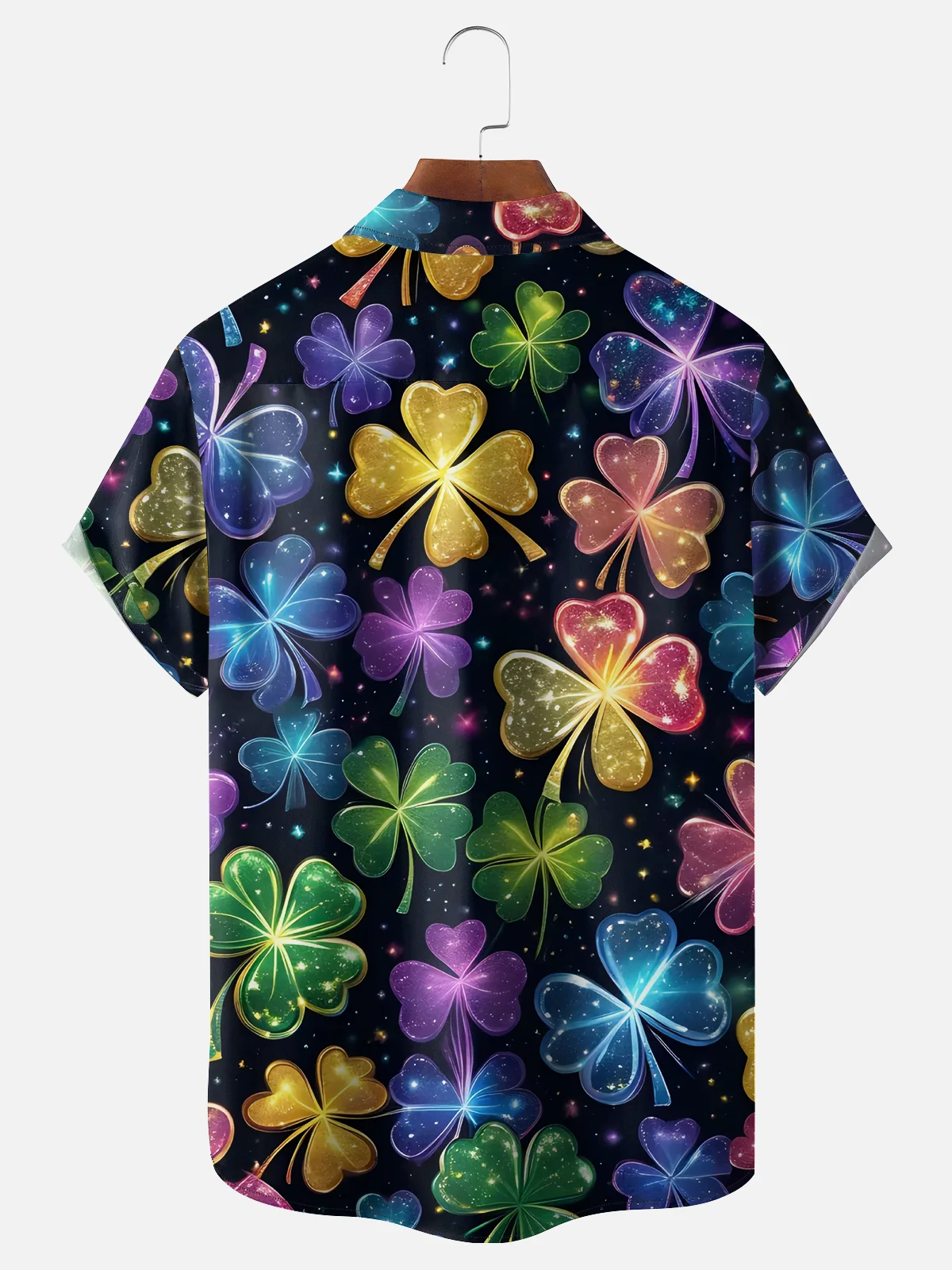 Moisture-wicking Saint Patrick‘s Day Shamrock Chest Pocket Casual Shirt