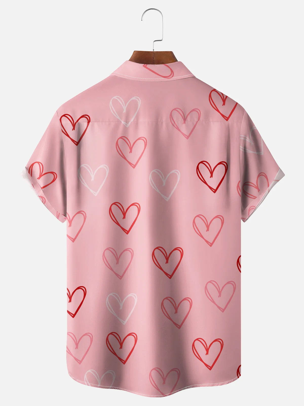 Moisture-wicking Saint Valentine‘s Day Heart Chest Pocket Casual Shirt