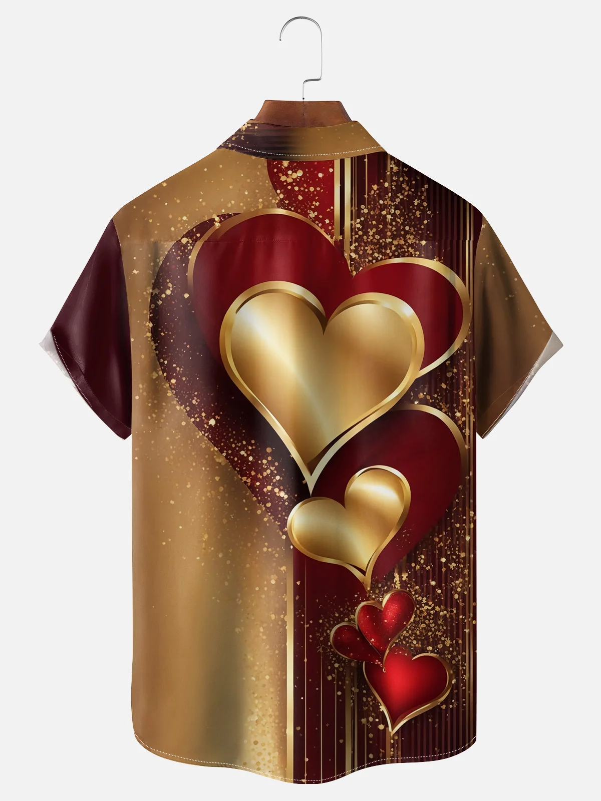 Moisture-wicking Saint Valentine‘s Day Heart Chest Pocket Casual Shirt