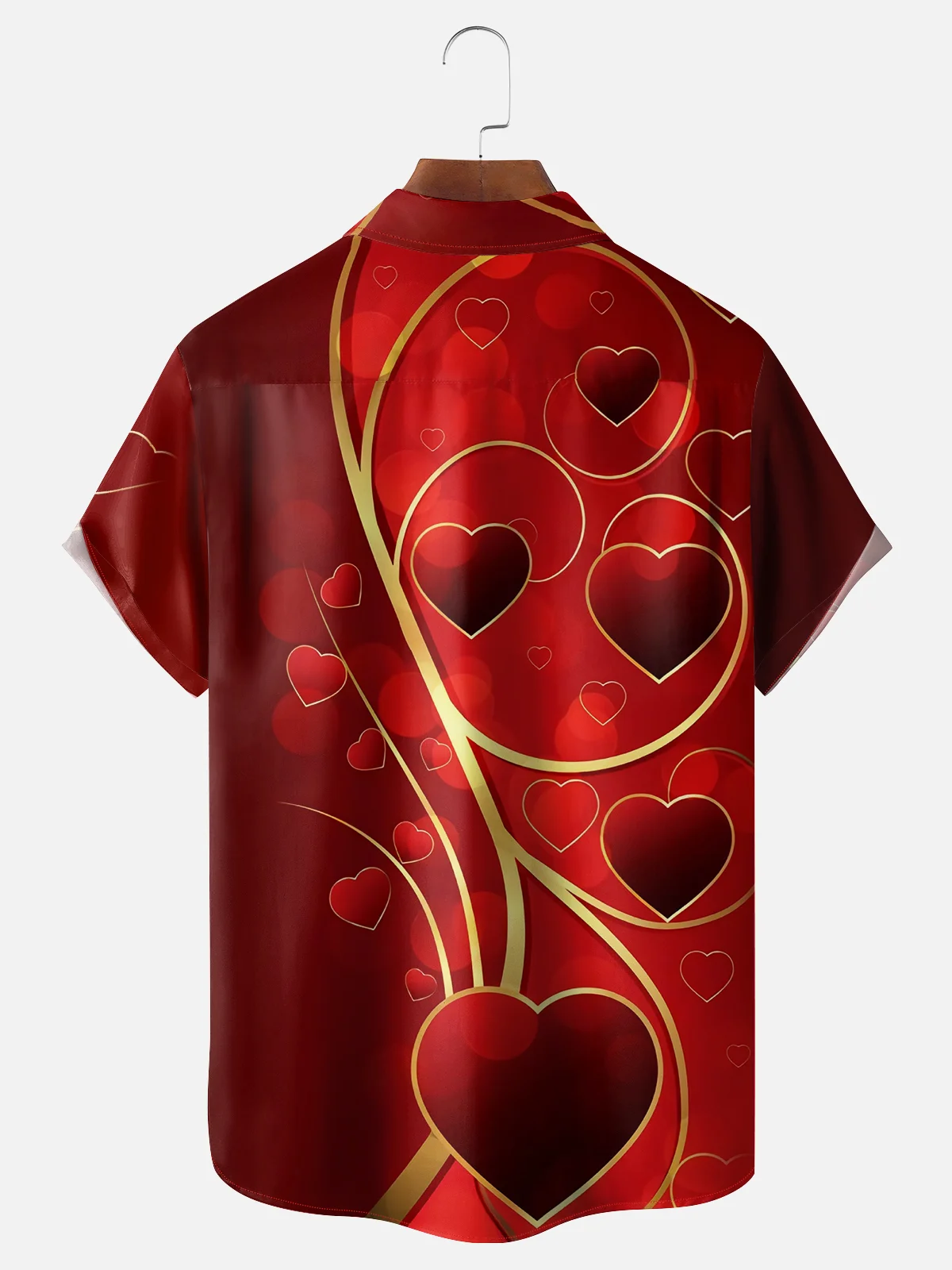 Moisture-wicking Saint Valentine‘s Day Heart Chest Pocket Casual Shirt