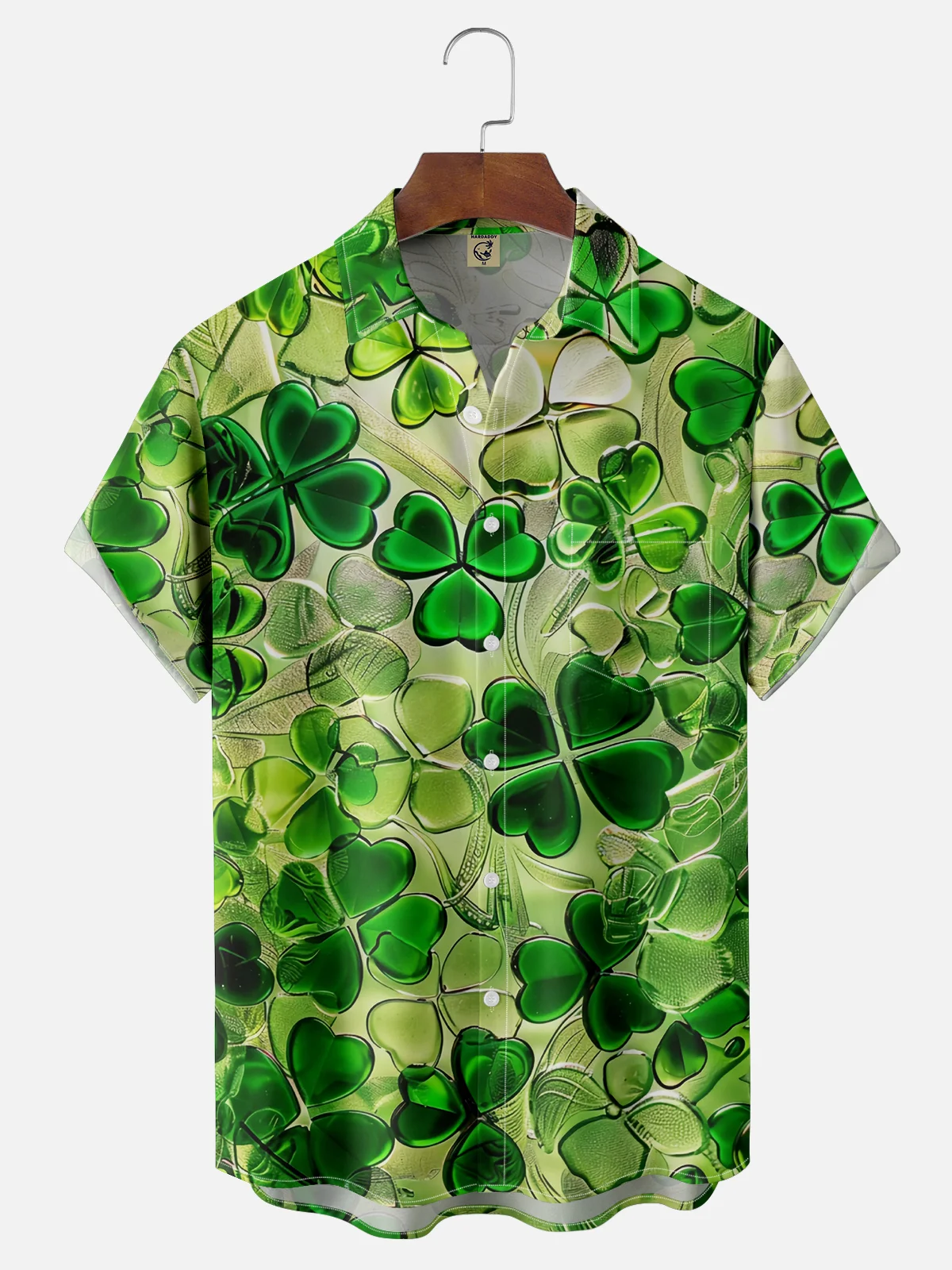 Moisture-wicking Saint Patrick‘s Day Shamrock Chest Pocket Casual Shirt