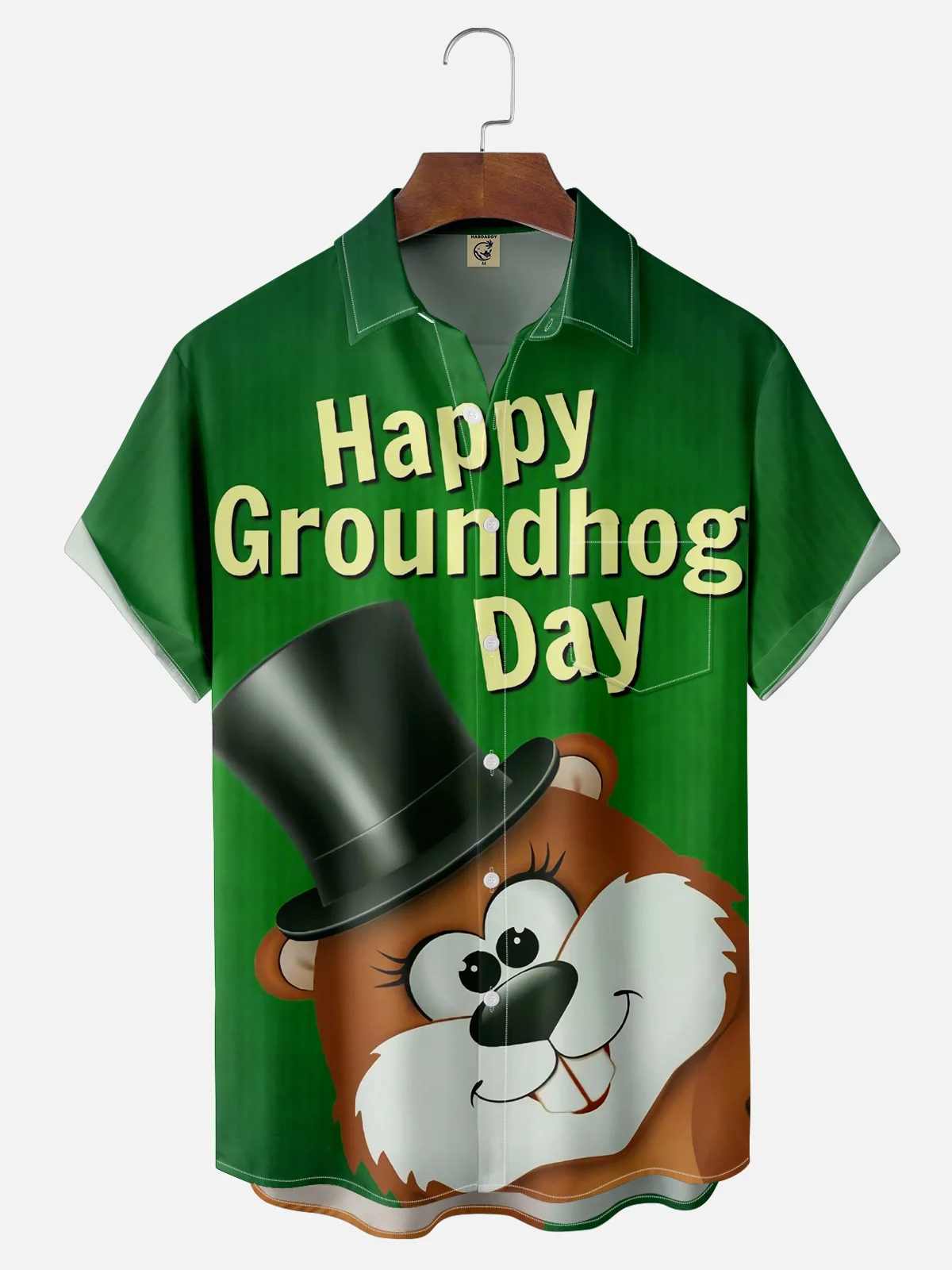 Moisture-wicking Groundhog Day Chest Pocket Casual Shirt