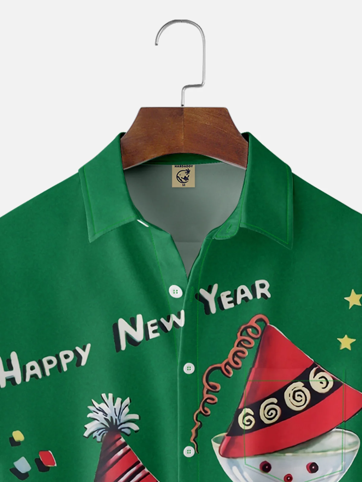 Moisture-wicking Christmas New Year Chest Pocket Casual Shirt