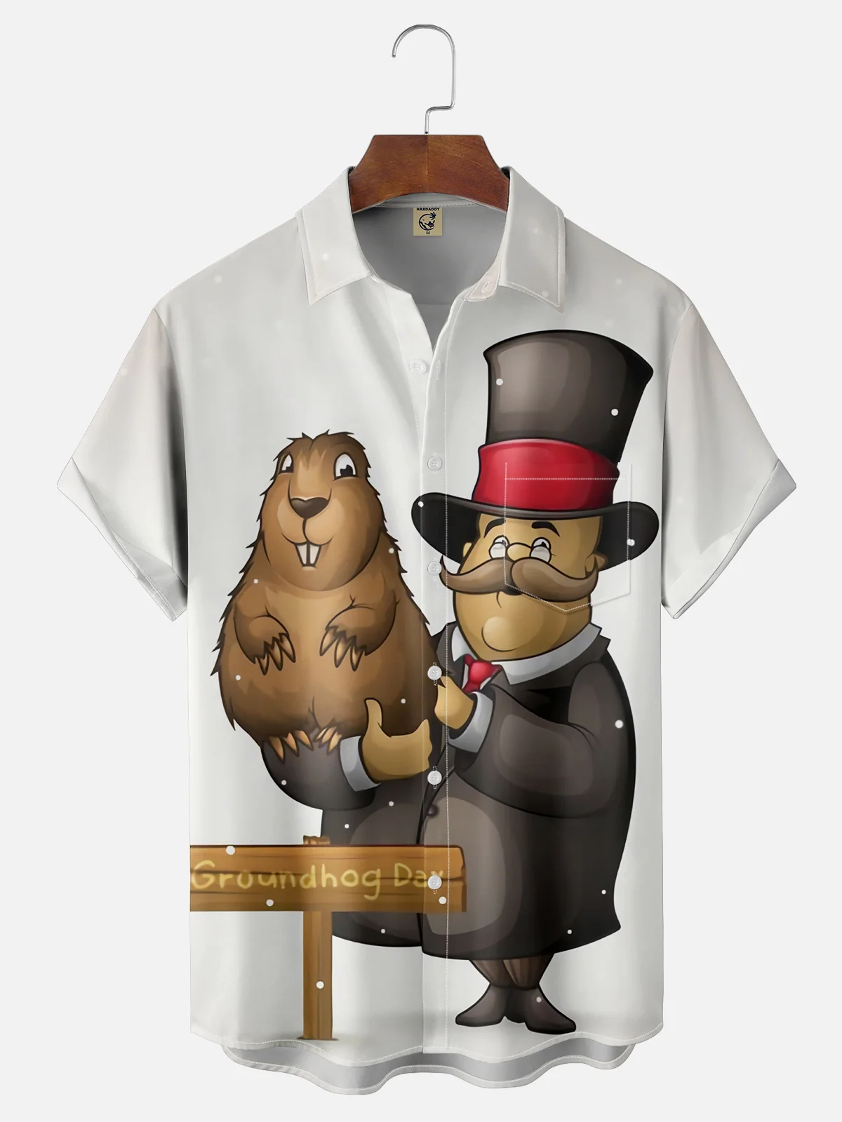 Moisture-wicking Groundhog Day Chest Pocket Casual Shirt