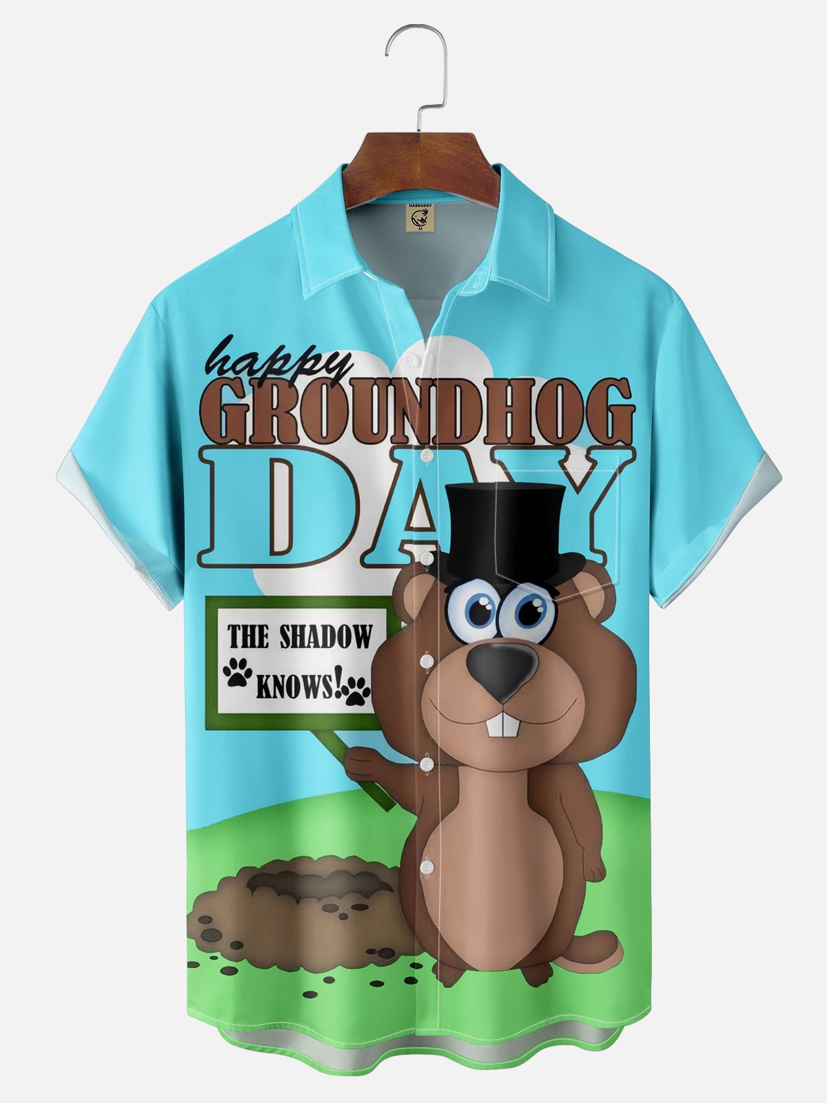 Moisture-wicking Groundhog Day Chest Pocket Casual Shirt