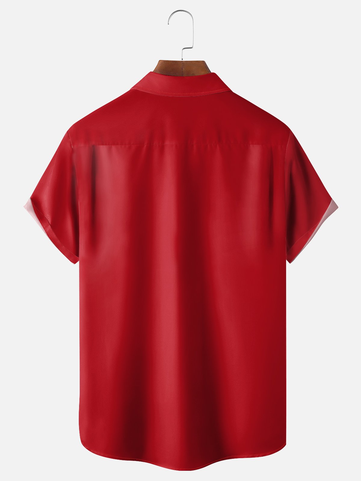 Moisture-wicking Christmas Santa Cocktail Chest Pocket Bowling Shirts