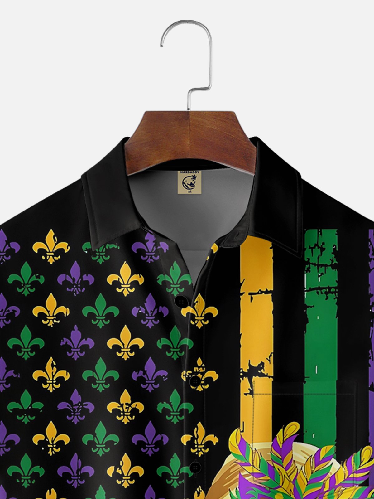 Moisture Wicking Mardi Gras Trump Chest Pocket Casual Shirt