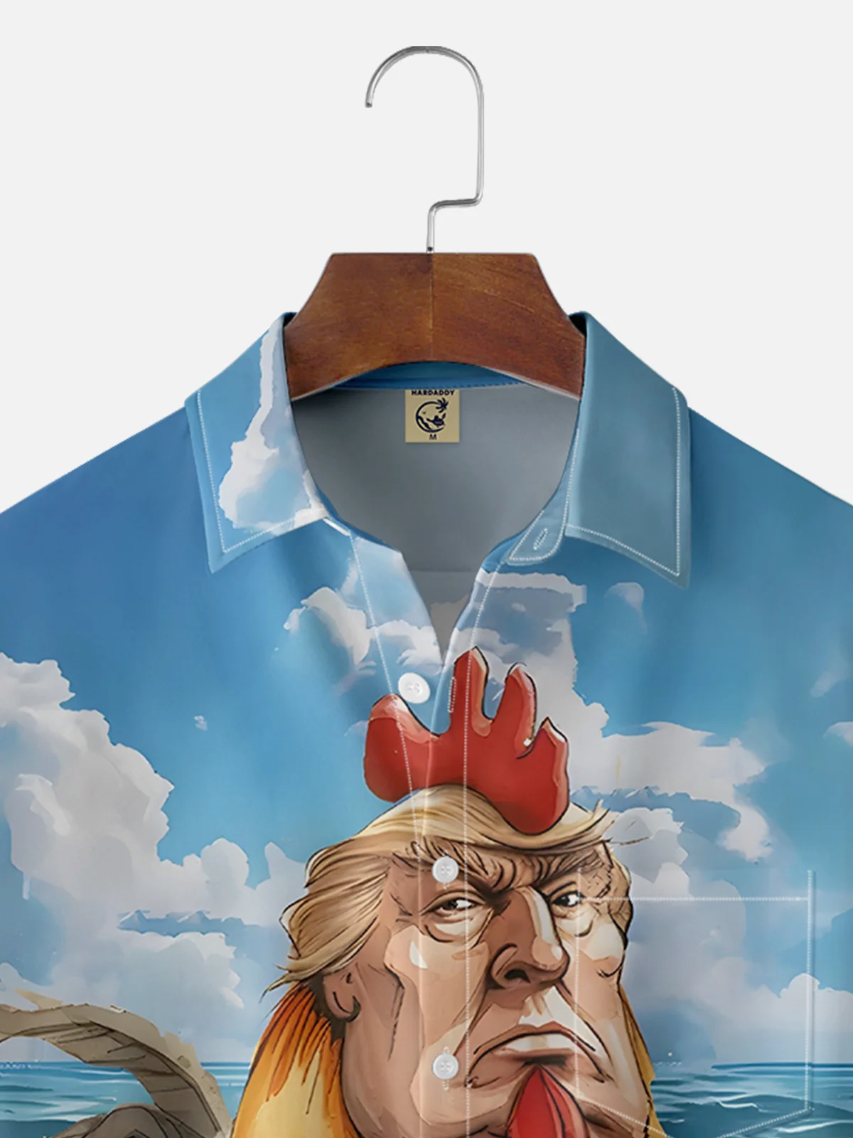 Moisture Wicking Hawaiian Trump Chicken Chest Pocket Casual Shirt