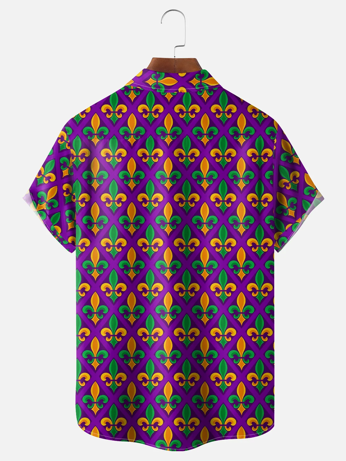 Moisture Wicking Mardi Gras Chest Pocket Casual Shirt