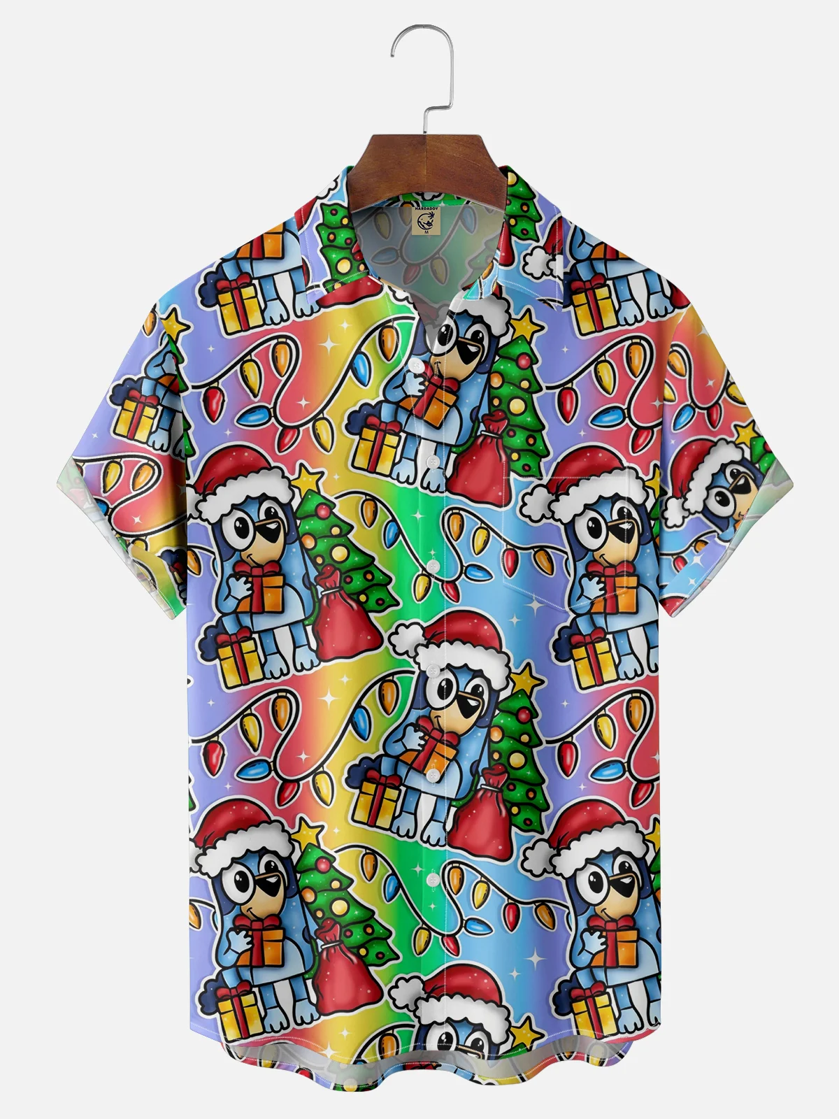 Moisture Wicking Christmas Dog Chest Pocket Casual Shirt