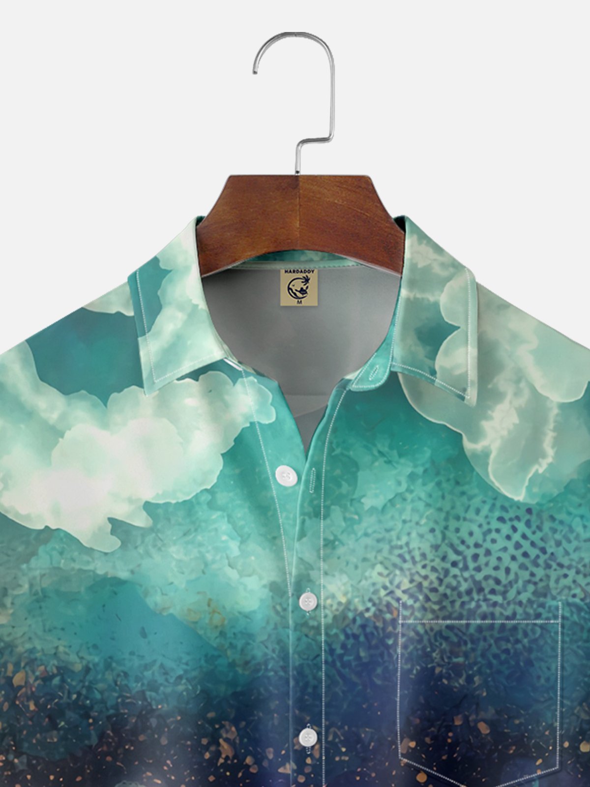 Moisture Wicking Hawaiian Octopus Chest Pocket Casual Shirt