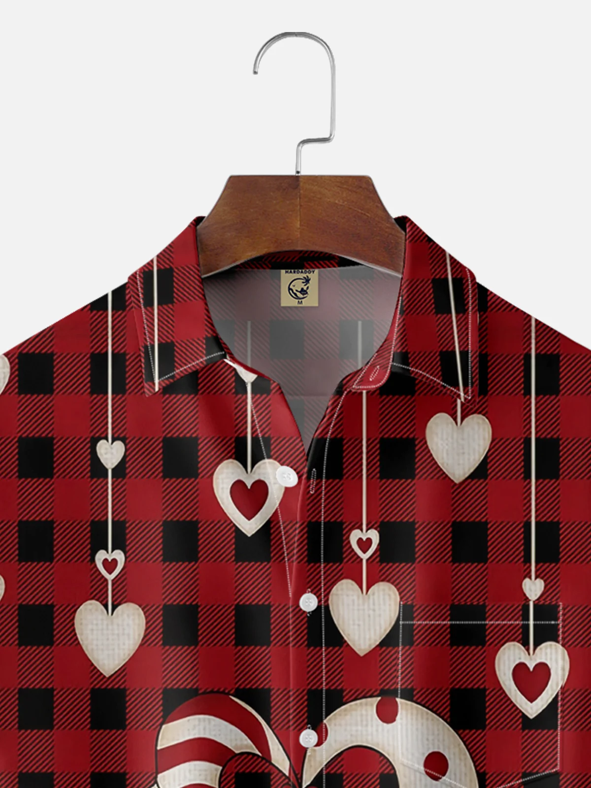 Moisture Wicking Valentine's Day Heart Gnome Chest Pocket Casual Shirt