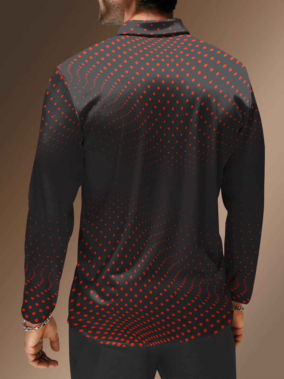 Moisture Wicking Artistic Geometric Dots Golf Polo