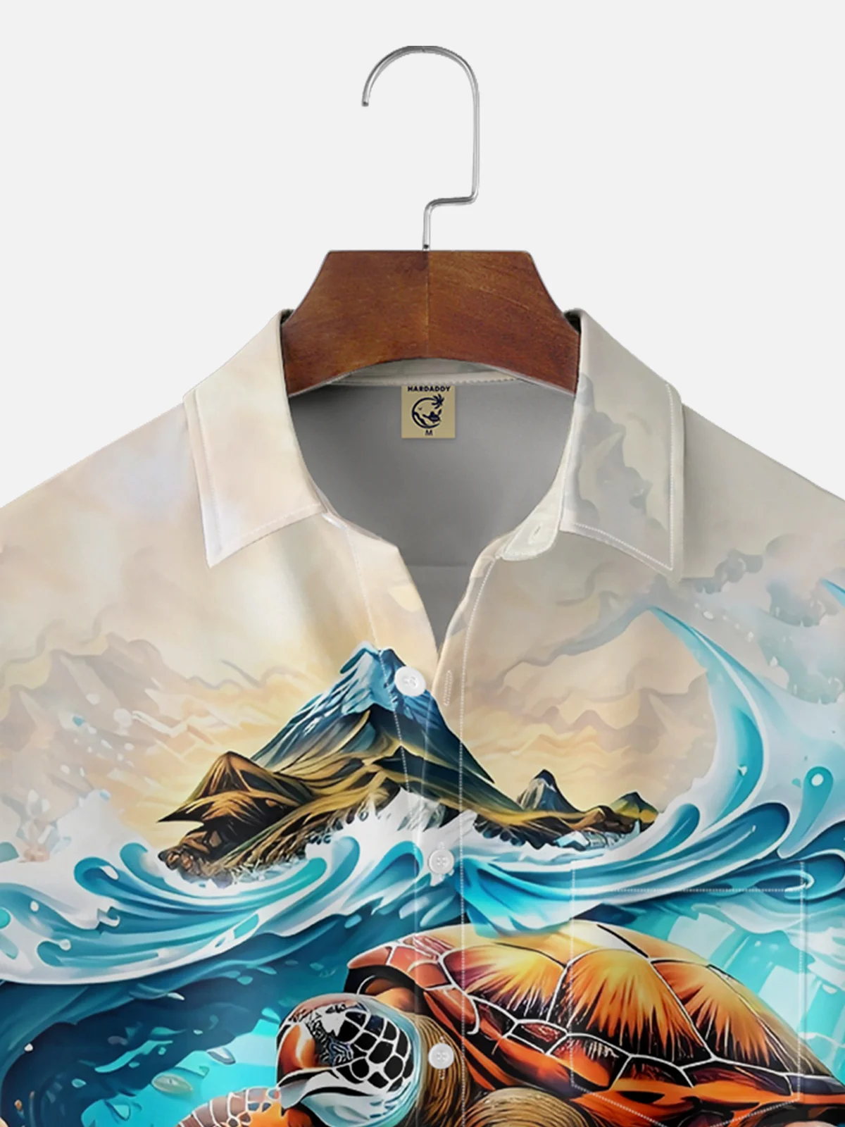 Moisture-wicking Marine Life Sea Turtle Chest Pocket Hawaiian Shirt