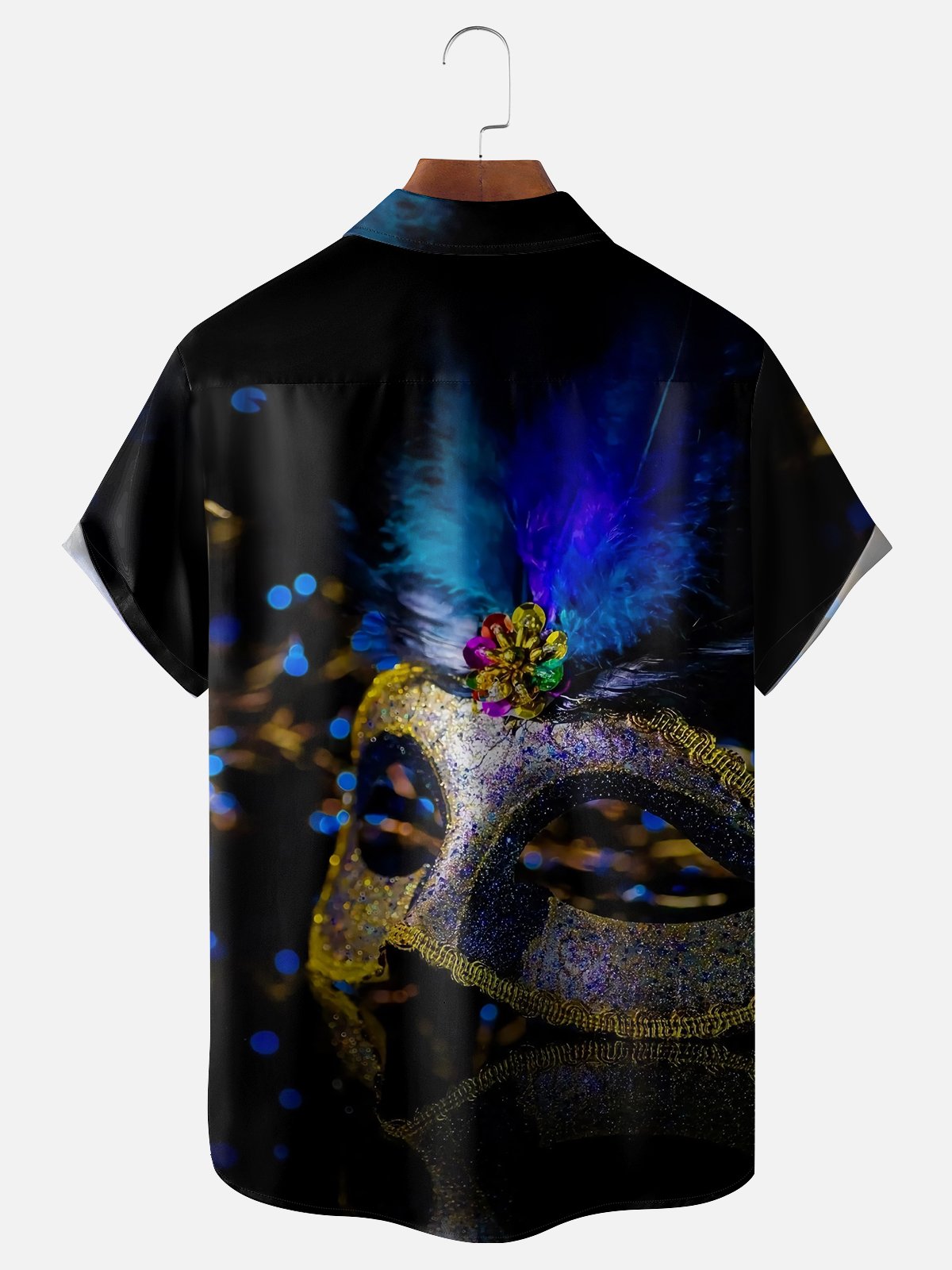 Moisture-wicking Mardi Gras Carnival Mask Chest Pocket Casual Shirt