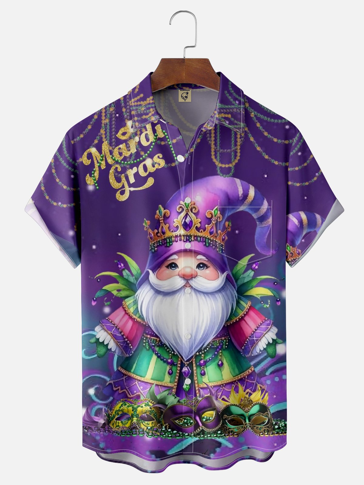 Moisture-wicking Mardi Gras Carnival Gnomes Chest Pocket Casual Shirt