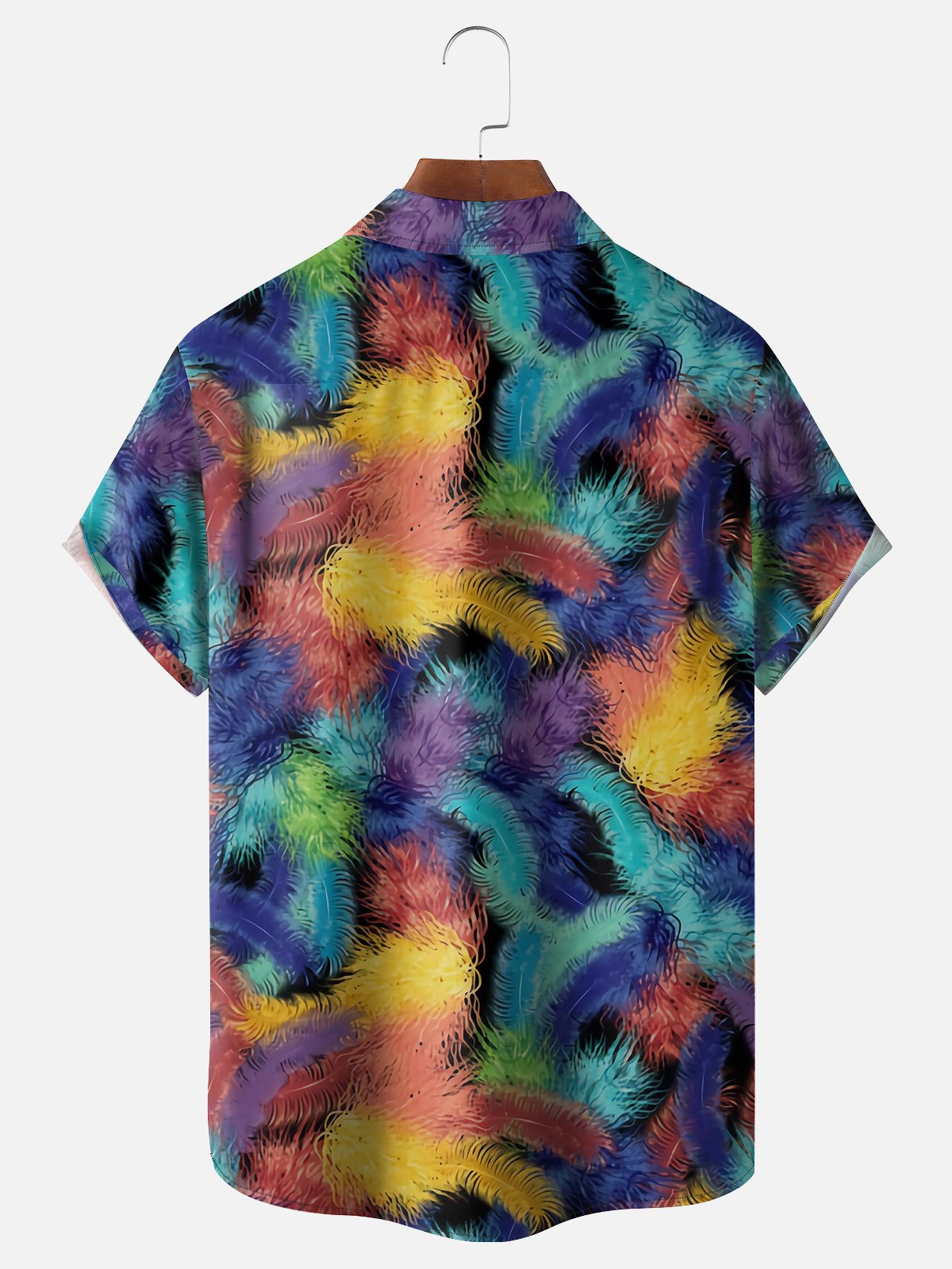 Holiday Casual Festival Elements Carnival Abstract Gradient Pattern Hawaiian Print Shirt Top