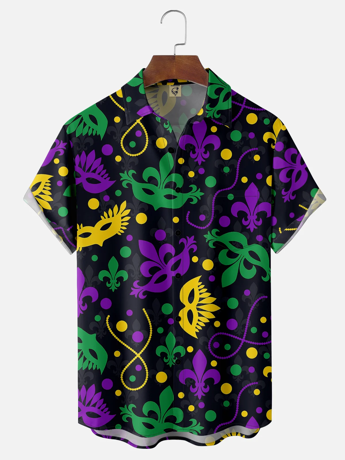 Mardi Gras Graphic Casual Breathable Short Sleeve Hawaiian Shirts